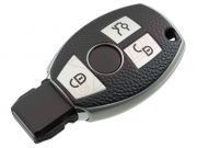 Generic product - Silver / leather effect TPU case 3 buttons for remote control of Mercedes vehicles